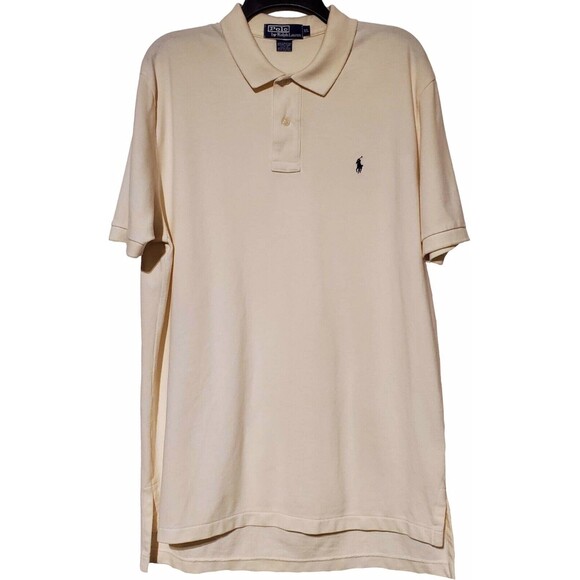 Other - Mens RALPH LAUREN XL Ivory Beige Short Sleeve Polo Shirt, 100% Cotton